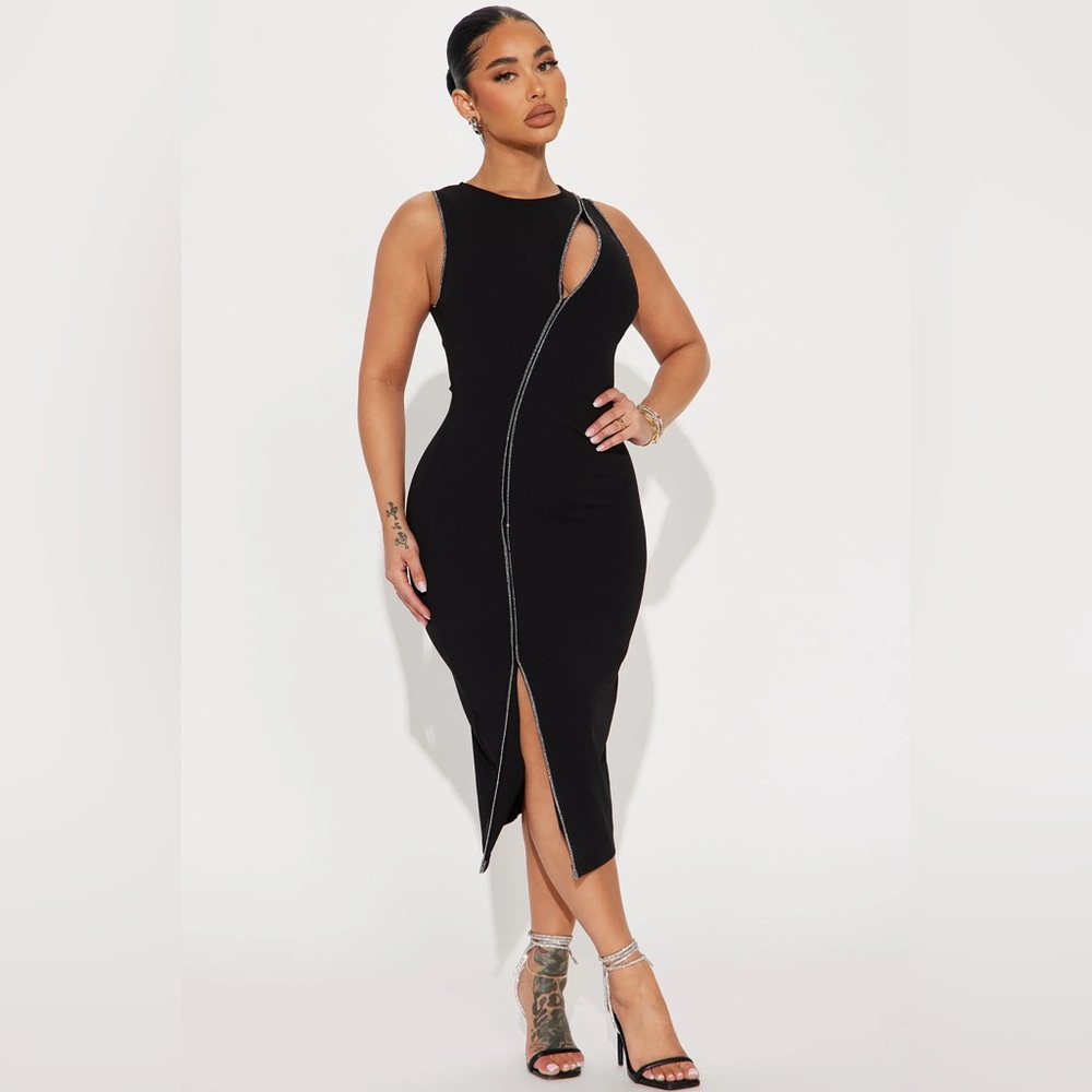 Fashion Nova Scarlet Embellished Midi Dress